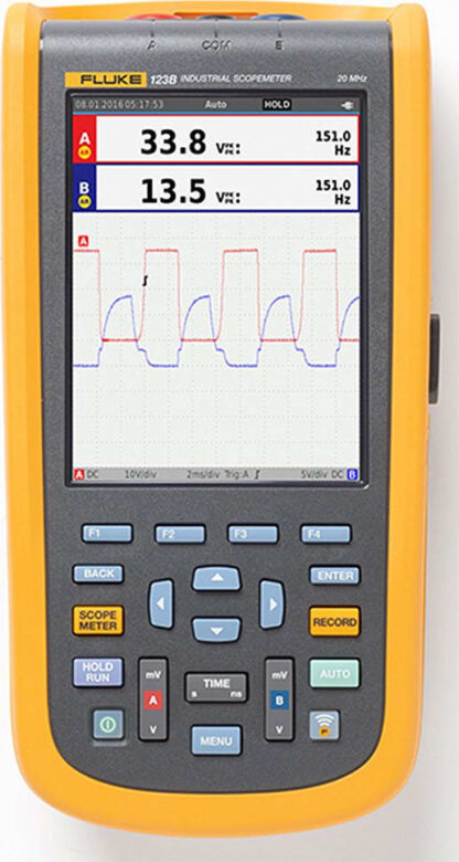 Osciloscopio de mano Fluke 123B/NA Industrial ScopeMeter de 20 MHz (Norteamérica)