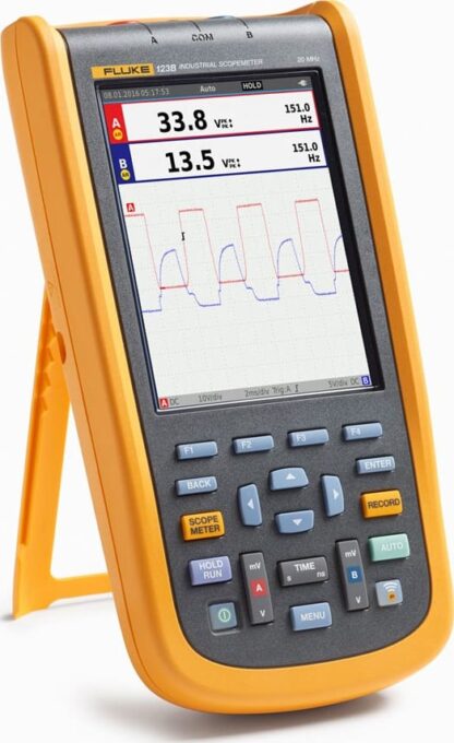 Osciloscopio de mano industrial ScopeMeter 125B/NA/S de Fluke con prueba de estado del bus de 40 MHz y kit SCC (Norteamérica)