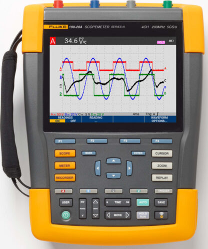 Fluke 190-204-III-S - Osciloscopio en color, 200 MHz, 4 canales con paquete de software