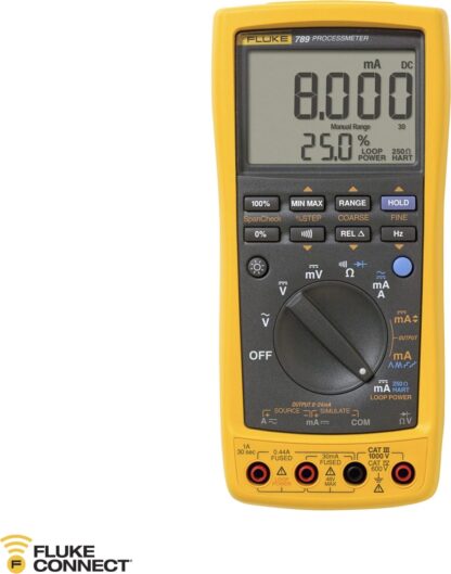 Medidor de proceso Fluke 789 con resistencia HART de 250 ohmios